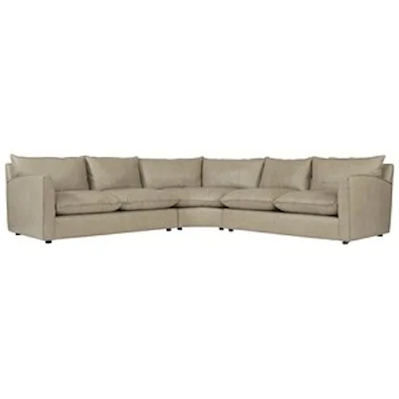 Leather 3-Piece Sectional with Wedge